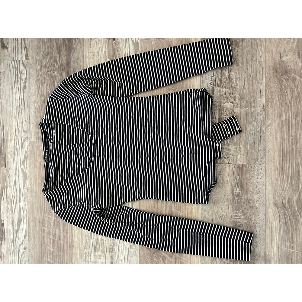Jcrew long Sleeve Bodysuit Striped Preppy Blue White fall fashion top xxs women